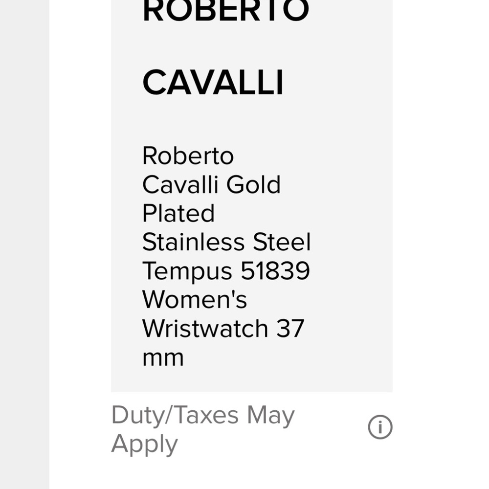 Roberto Cavalli Gold Crystal Watch - Picture 9 of 9